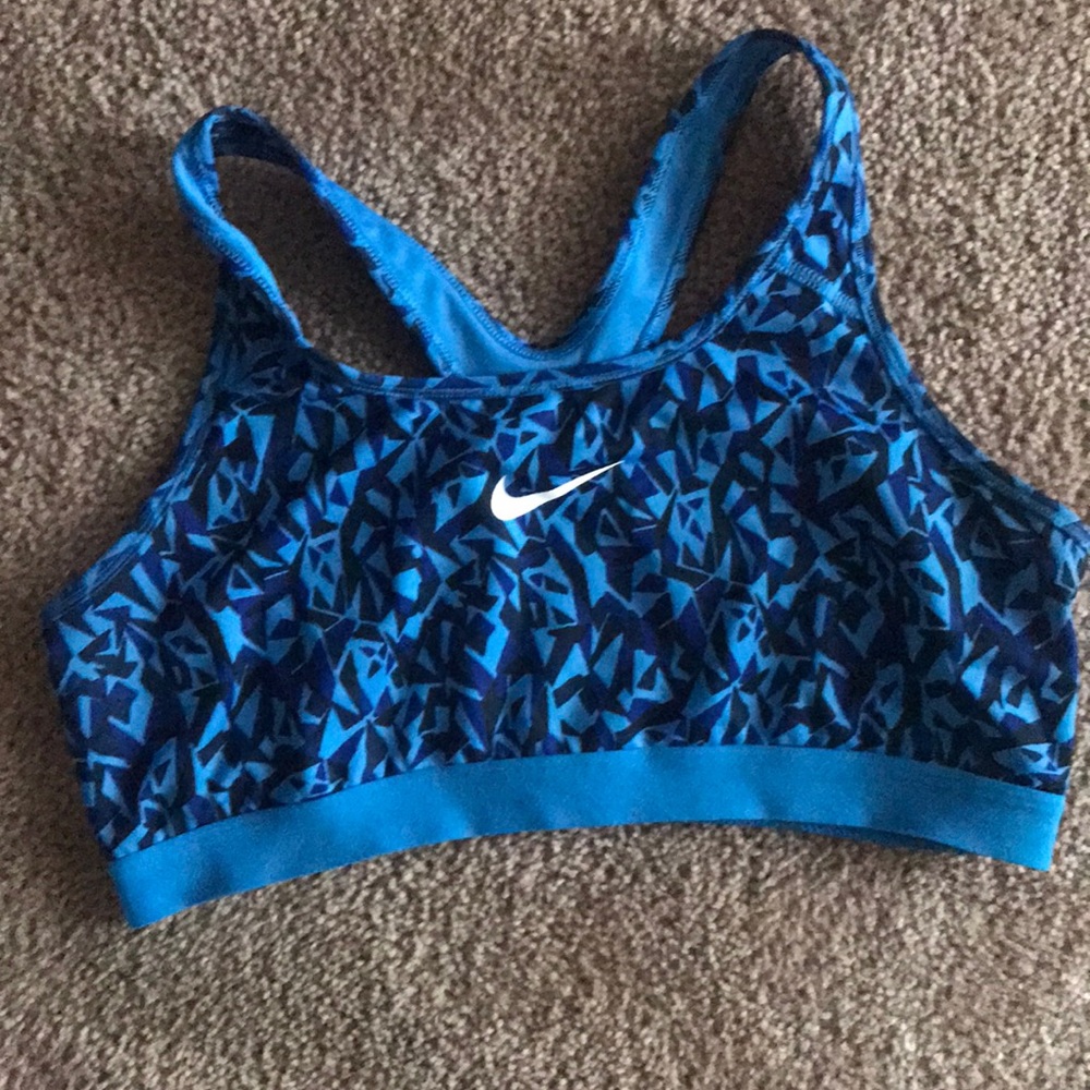 Blue Nike sports bra